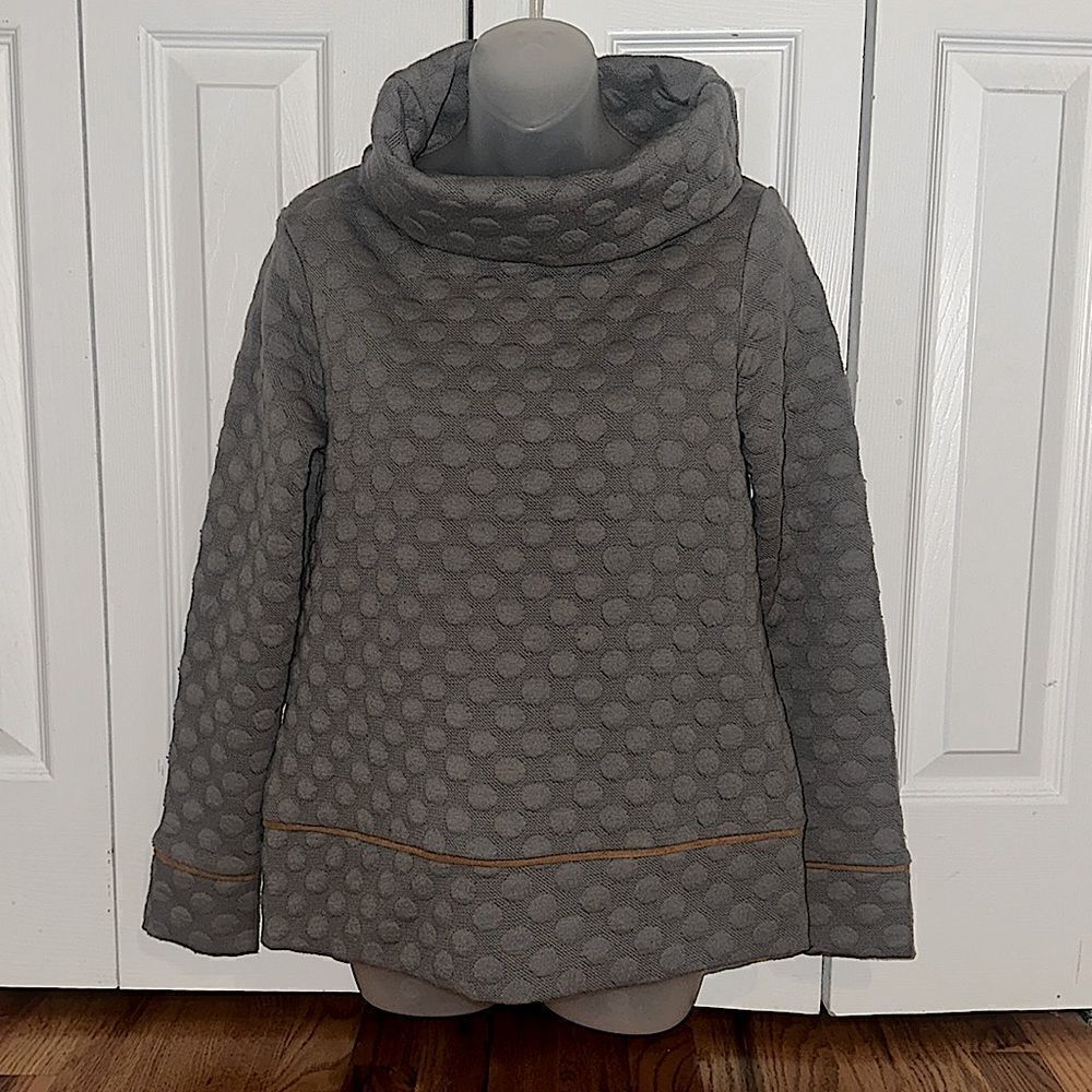 Sail to Sable Blouse Top Shirt Gray Cowl Neck Thick Long Sleeve XS
